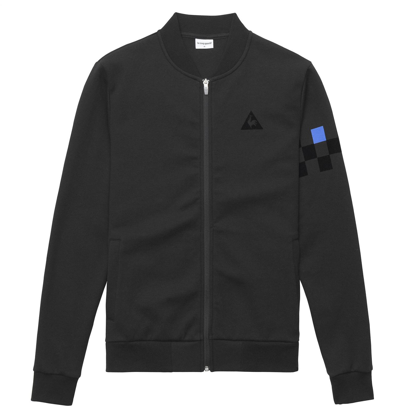 Coats & Jackets – Le Coq Sportif Tricolore Cycling Full zip sweatsthirt Black